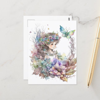 Postal Watercolor Garden Chica - Mariposa