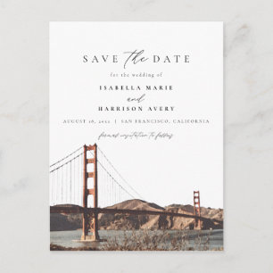 Postal Watercolor Golden Gate San Francisco California