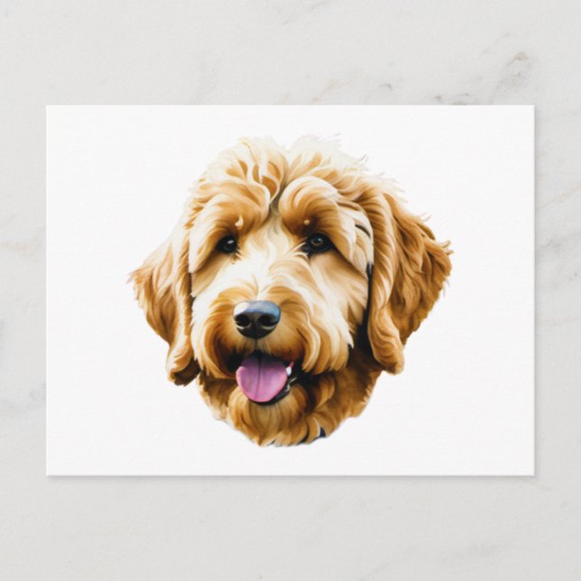 Postal Watercolor Goldendoodle (Anverso)