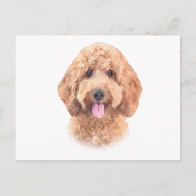 Postal Watercolor Goldendoodle (Anverso)