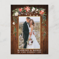 Watercolor Invierno Floral Madera Dorada Matrimoni