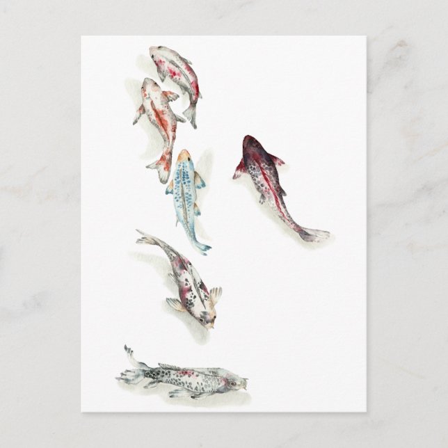 Postal Watercolor Koi Fish (Anverso)
