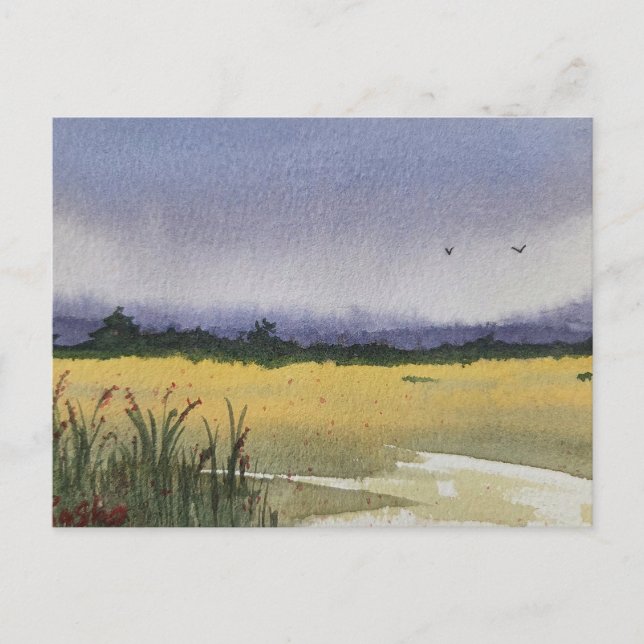 Postal Watercolor Landscape Painting  (Anverso)