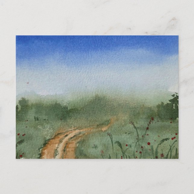 Postal Watercolor Landscape Painting  (Anverso)