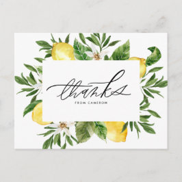 Postal Watercolor Lemon Blossoms Frame Gracias