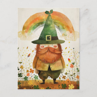 Postal Watercolor Leprechaun Whimsical St. Patrick's Day