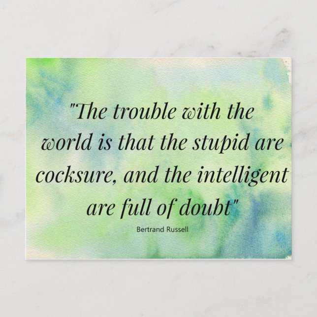 Postal Watercolor Life Quting Stupidity Intelligence (Anverso)