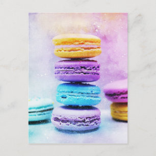Postal Watercolor Macaroon Food Resumen