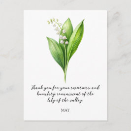 POSTAL WATERCOLOR MAY LILY OF THE VALLEY BIRTH FLOWER 