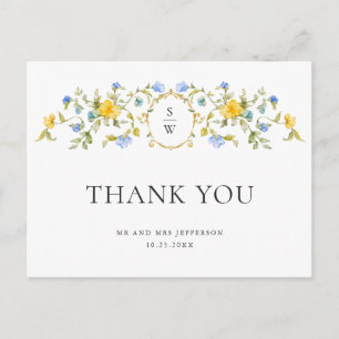 Postal Watercolor Meadow Wildflower Boho Gracias
