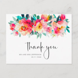 Postal Watercolor Meadow Wildflower Boho Gracias