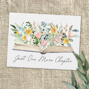 Postal Watercolor Open Book con estética floral floral