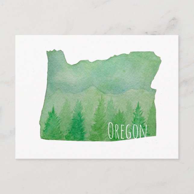 Postal Watercolor Oregon State (Anverso)
