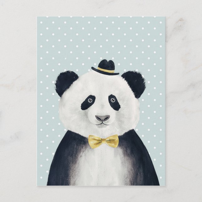 Postal Watercolor Panda Bear (Anverso)