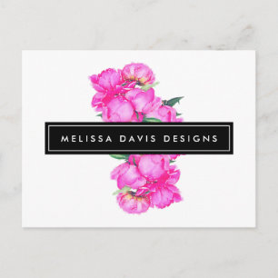 Postal Watercolor Peonies Bunch Designer Floral