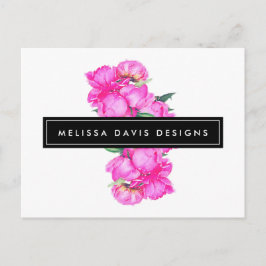 Postal Watercolor Peonies Bunch Designer Floral