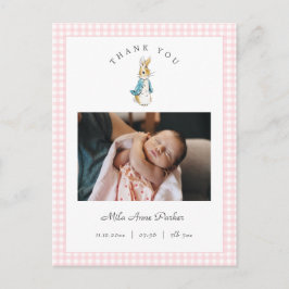 Postal Watercolor Peter Rabbit Girl Birth Announcement