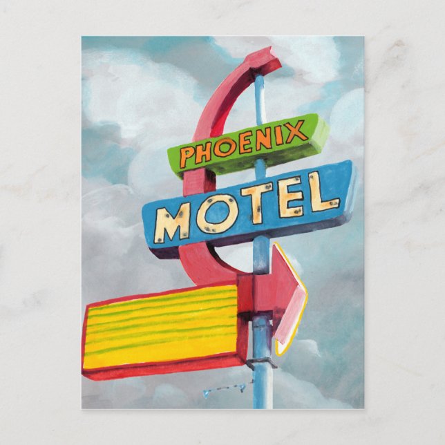 Postal Watercolor Phoenix Motel (Anverso)