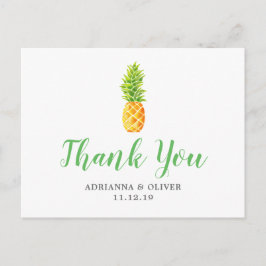 Postal Watercolor Pineapple Boda Gracias