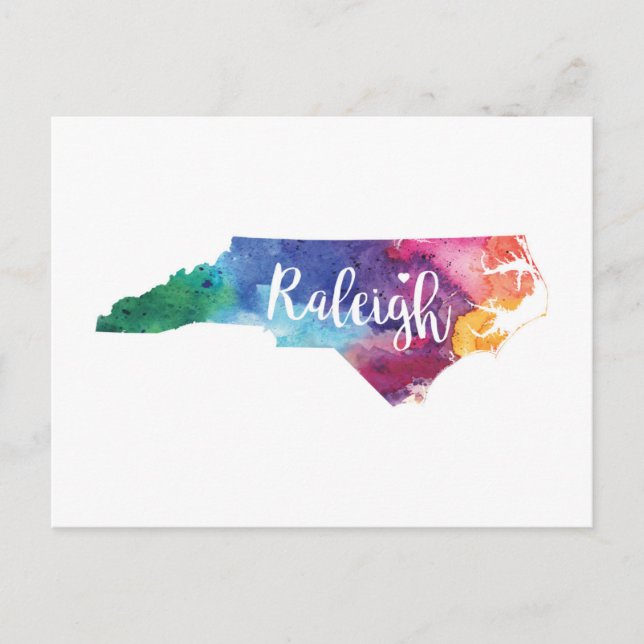 Postal Watercolor Raleigh, Carolina del Norte (Anverso)