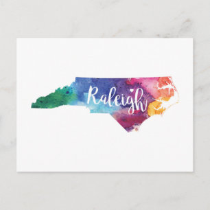Postal Watercolor Raleigh, Carolina del Norte