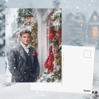 Postal Watercolor Red Hallmark Victorian Winter Holiday