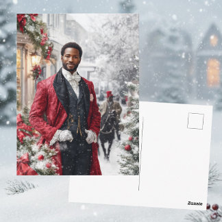 Postal Watercolor Red Hallmark Victorian Winter Holiday