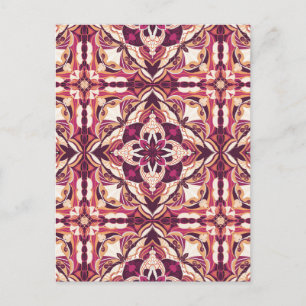 Postal Watercolor Rojo Azulejo Tile Español