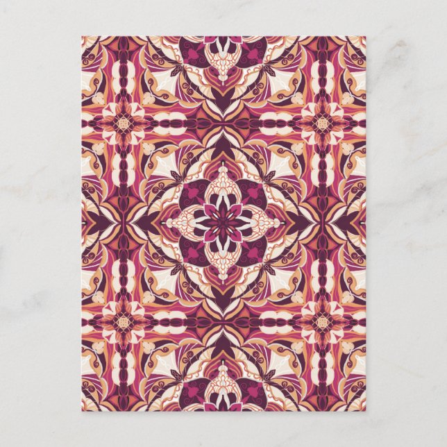 Postal Watercolor Rojo Azulejo Tile Español (Anverso)