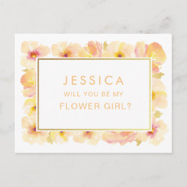 Postal Watercolor Serás Mi Petición De Chica Flora
