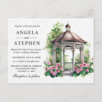 Watercolor Spring Garden Gazebo Boda