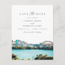 Watercolor Sydney Australia Skline Destination