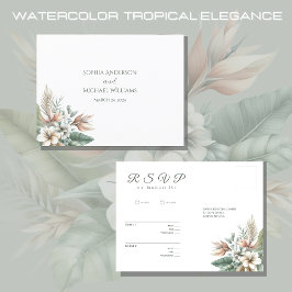 Postal Watercolor Tropical Elegance-RSVP-Boda-