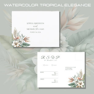 Postal Watercolor Tropical Elegance-RSVP-Boda-
