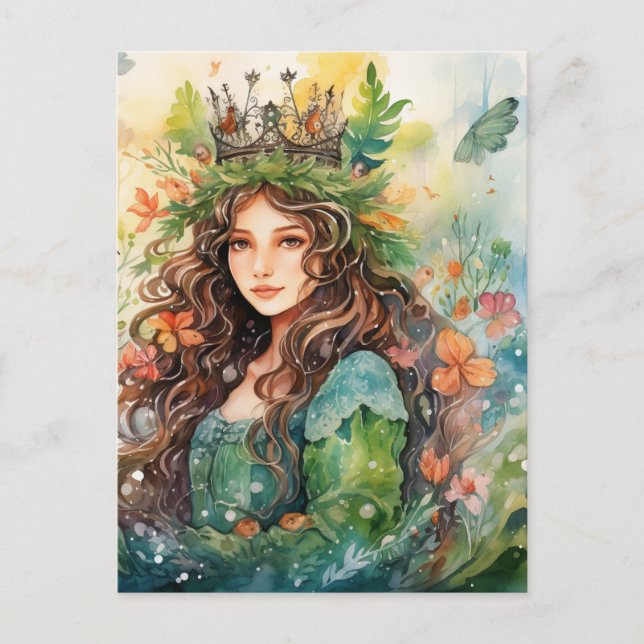 Postal Watercolour Forest Princess (Anverso)