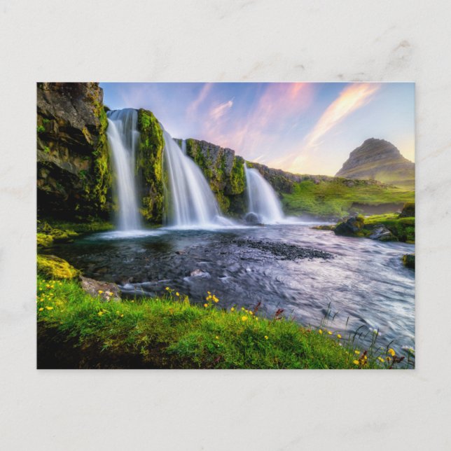 Postal Waterfalls | Kirkjufellsfoss, Iceland (Anverso)