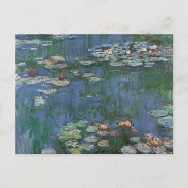 Postal Waterlilies por Claude Monet, Flores de época (Anverso)