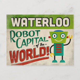 Postal Waterloo Iowa Robot - Gracioso Vintage