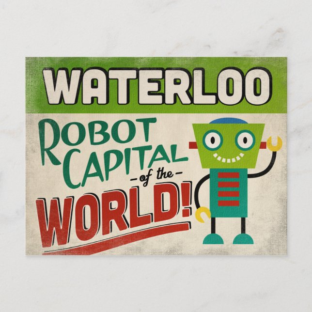Postal Waterloo Iowa Robot - Gracioso Vintage (Anverso)