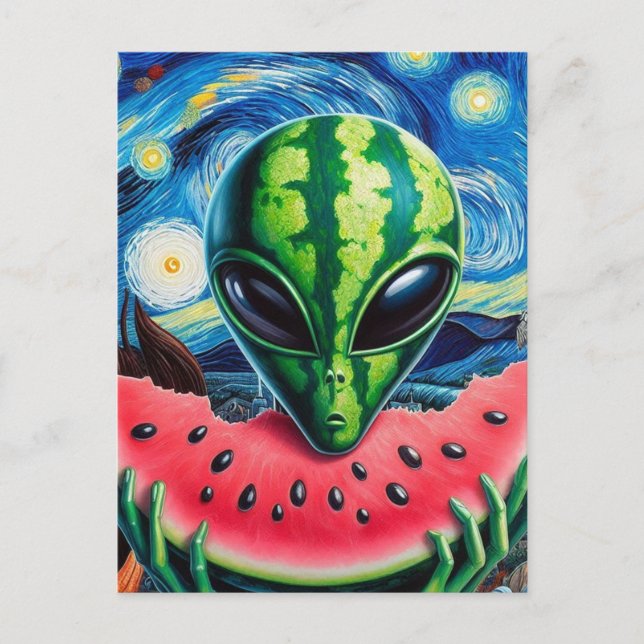 Postal Watermelon Alien (Anverso)