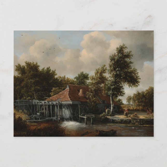 Postal Watermill Holland Meindert Hobbema (Anverso)