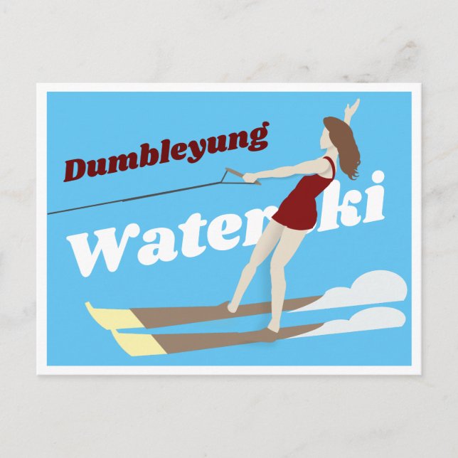 Postal Waterski de estilo vintage (Anverso)