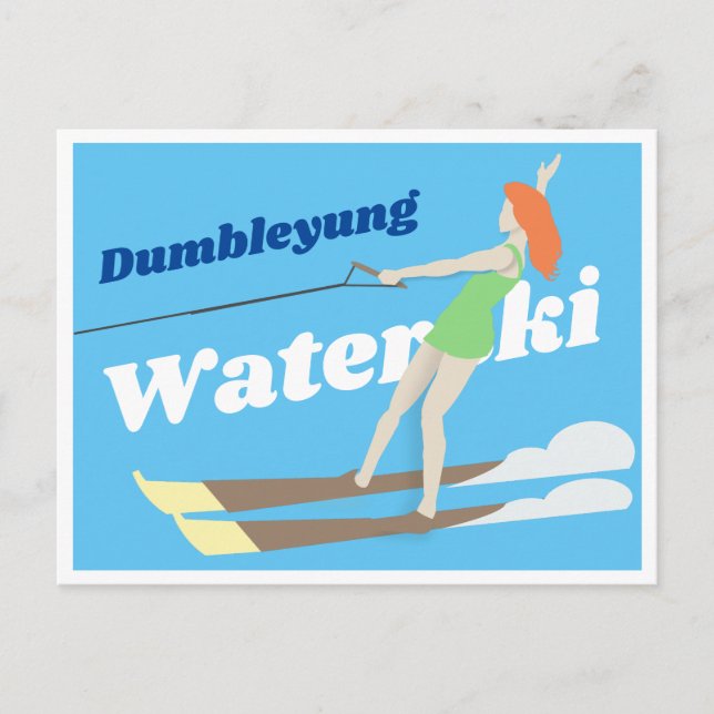 Postal Waterski de estilo vintage (Anverso)