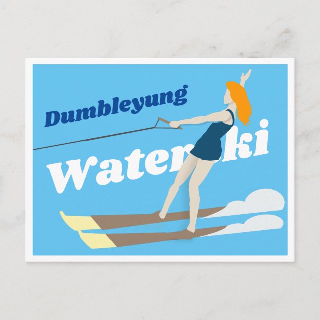 Postal Waterski de estilo vintage (Anverso)