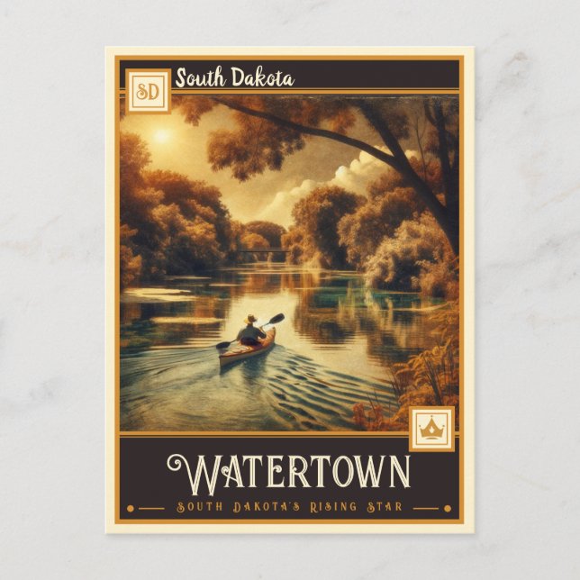 Postal Watertown, Dakota del Sur | Vintage (Anverso)