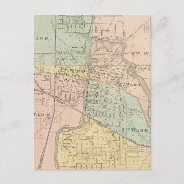 Postal Watertown, Dodge & Jefferson cos (Anverso)