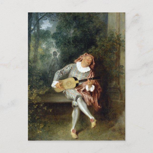 Postal Watteau, arte Jean-Antoine (Anverso)
