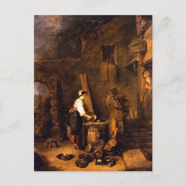 Postal Watteau, arte Jean-Antoine (Anverso)