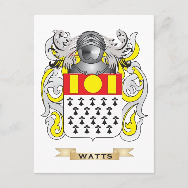 Postal Watts Family Crest (Escudo de armas) (Anverso)
