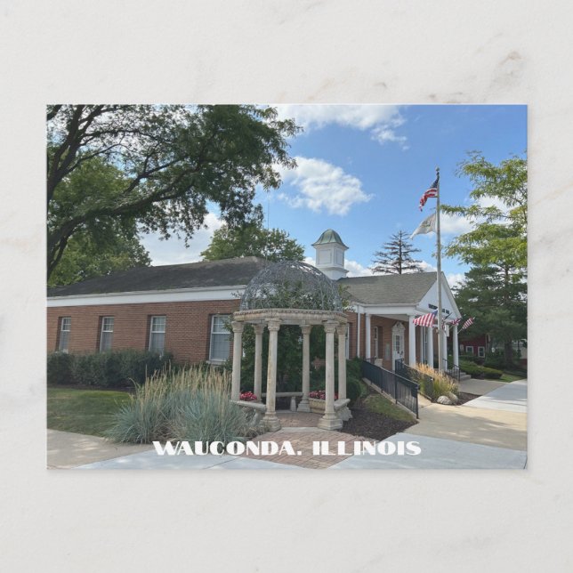 Postal Wauconda Illinois en el centro de la zona de ofici (Anverso)